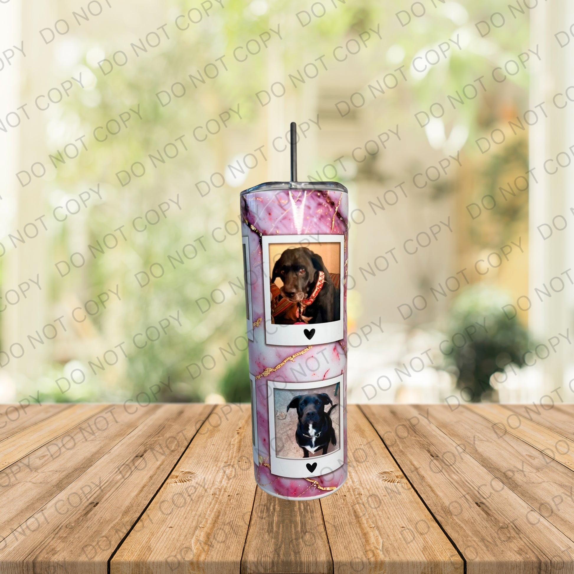 Personalised 20oz Purple Marble Tumbler  Custom Photo Keepsake