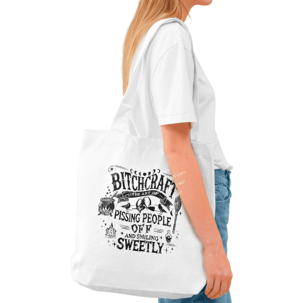 Tote Bag - "Bitchcraft” – 38 x 42 cm – 100% Polyester – Witchy Halloween Tote