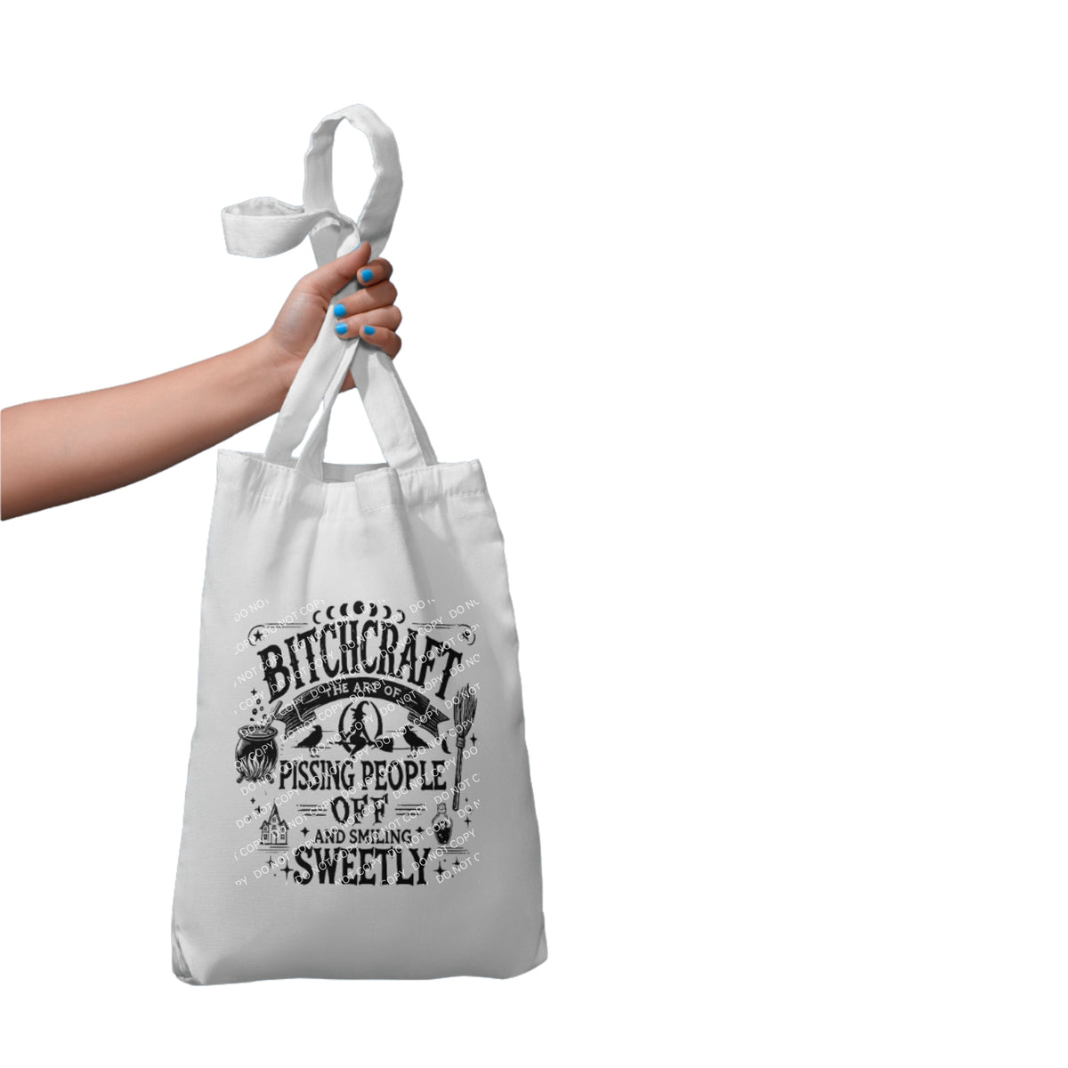 Tote Bag - "Bitchcraft” – 38 x 42 cm – 100% Polyester – Witchy Halloween Tote