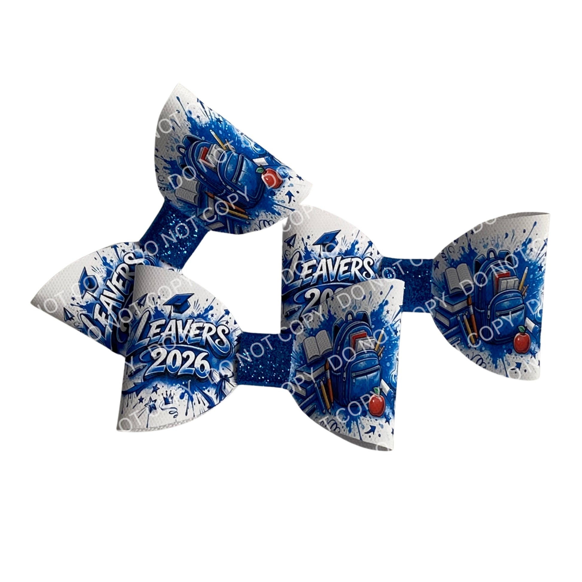 Leavers 2026 Hair Bow – 4" Printed Cotton Canvas (Red, Blue or Green)