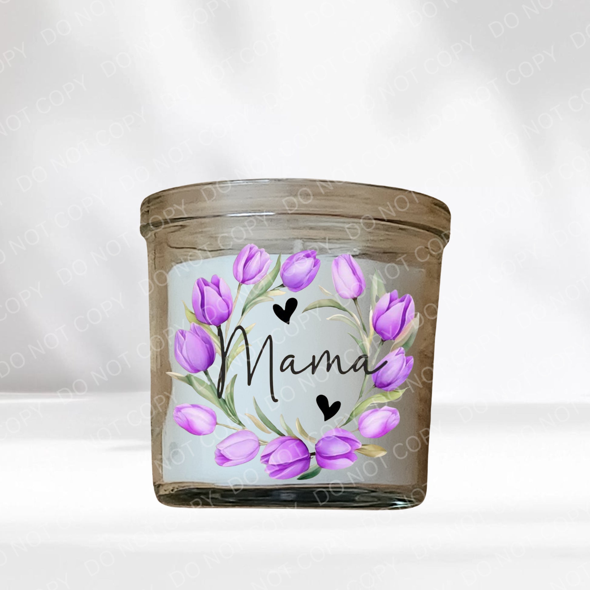 Purple UVDTF Tulip Family Name Candle