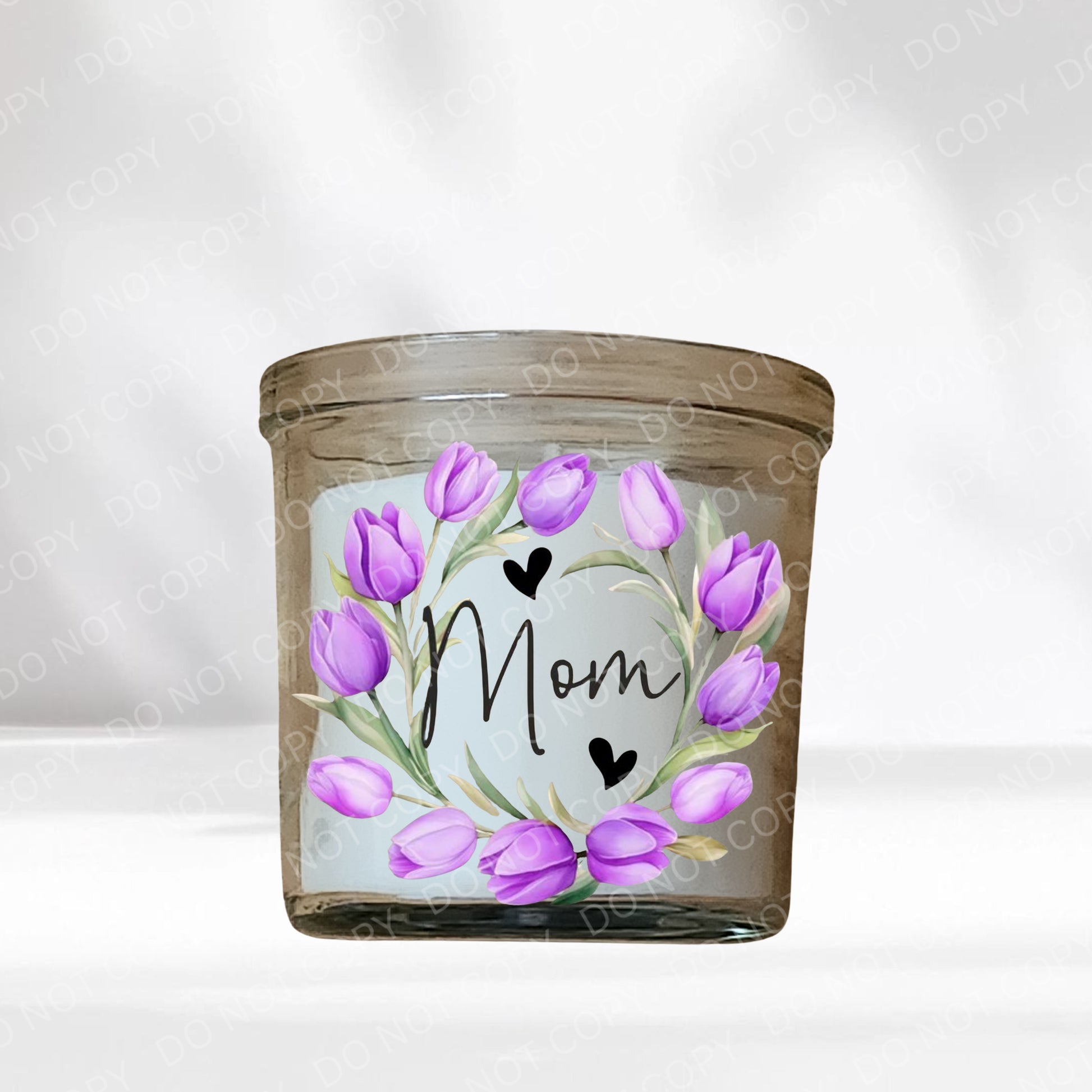 Purple UVDTF Tulip Family Name Candle