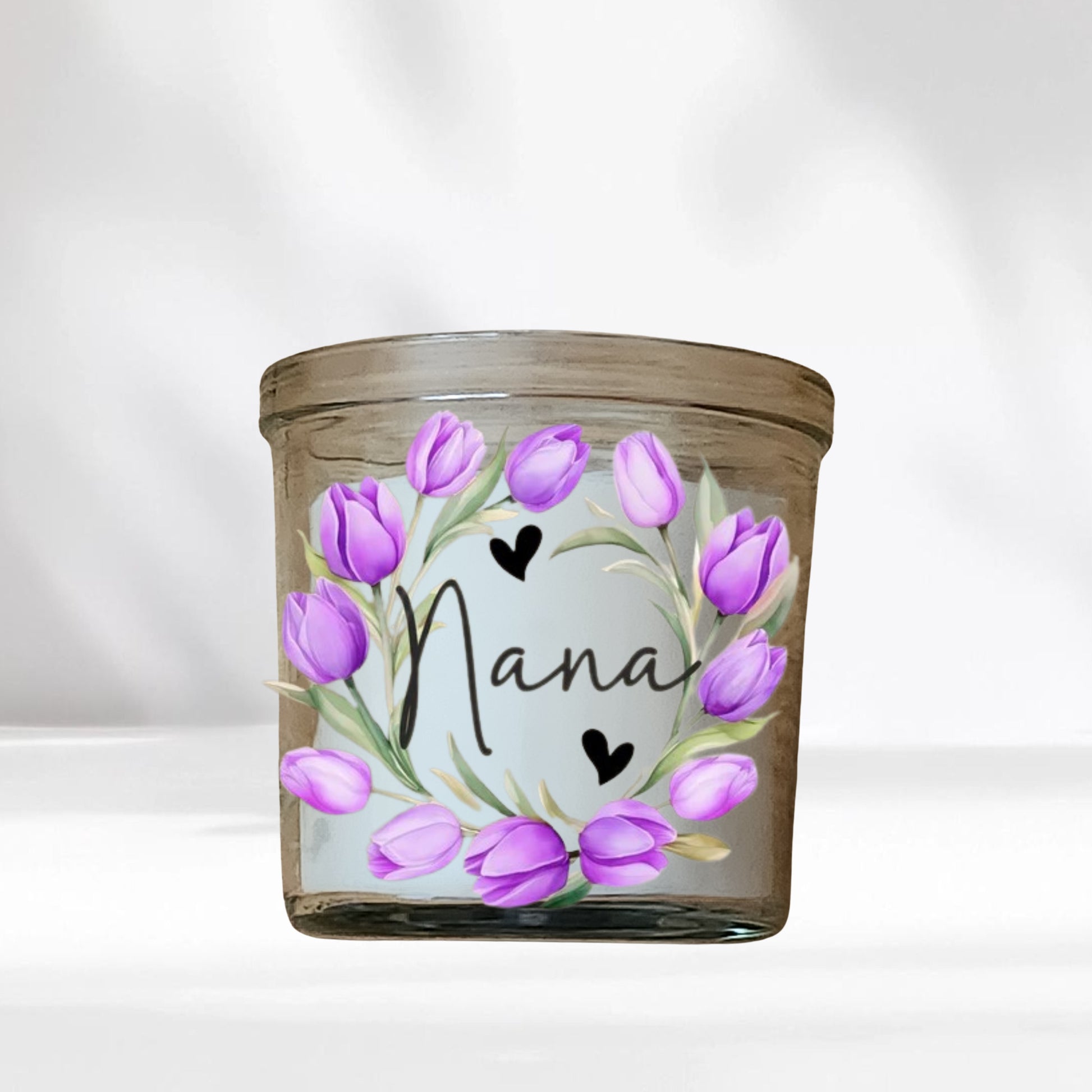 Purple UVDTF Tulip Family Name Candle