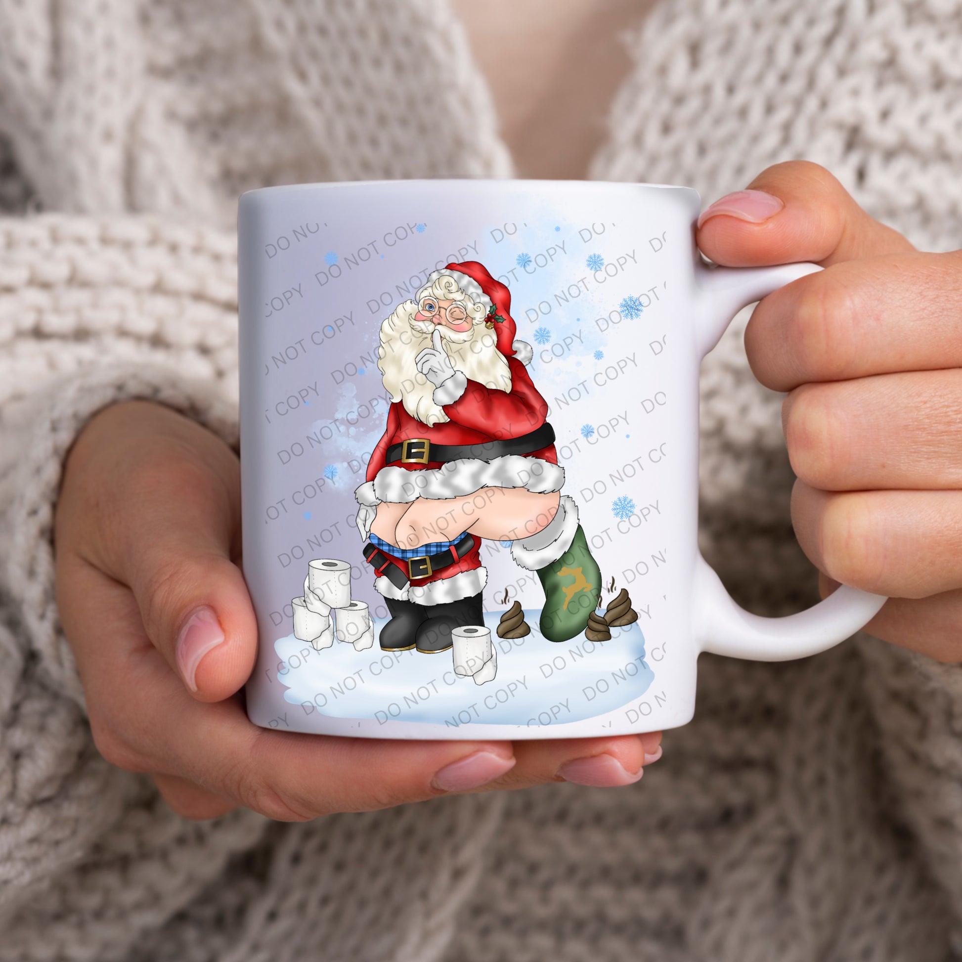 Pooping Santa Mug