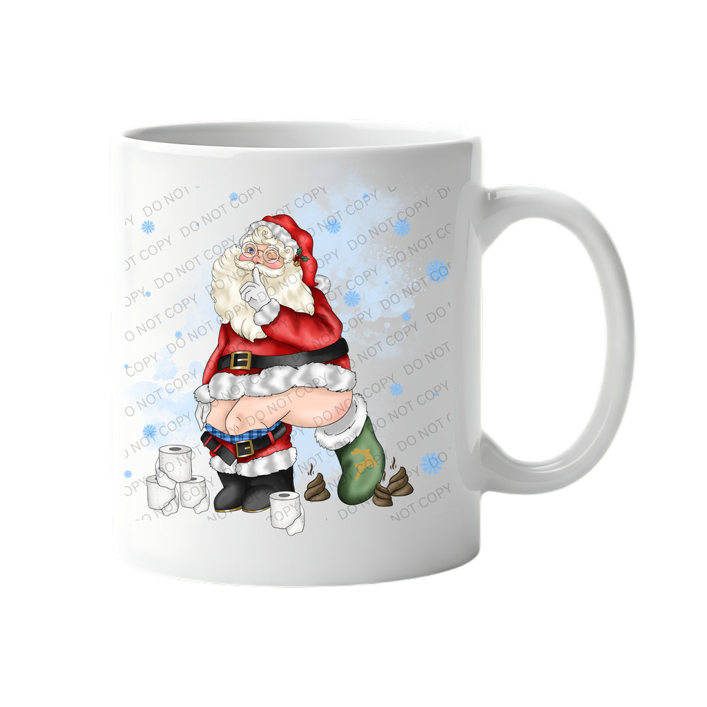 Pooping Santa Mug